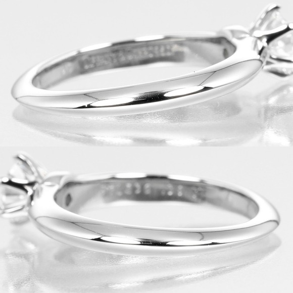 TIFFANY Silver Diamond Engagement Ring - Picture 6 of 10